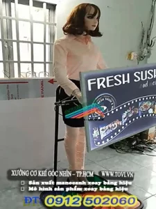 manocanh xoay bảng hiệu quảng cáo cho nhà hàng