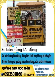 Xe đẩy bán hàng lưu động - bằng gỗ - coffee take away