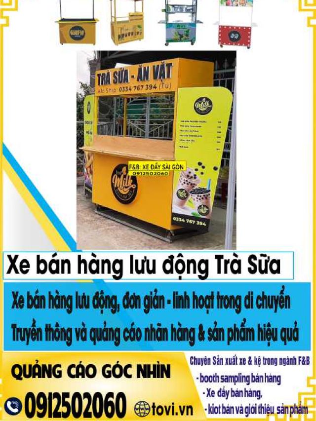 Xe đẩy bán trà sữa lưu động – Sài Gòn