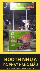 quầy booth nhựa bán hàng siêu thị