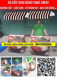 Quầy bán hàng di động sắt gấp gọn