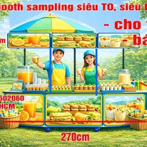 quầy booth sampling siêu to siệu rộng cho thuê